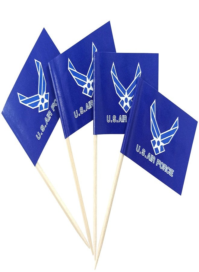 QQSD Air Force Wings Toothpick Flag Small Mini Cupcake Topper Flags, 100 pcs - Image 1